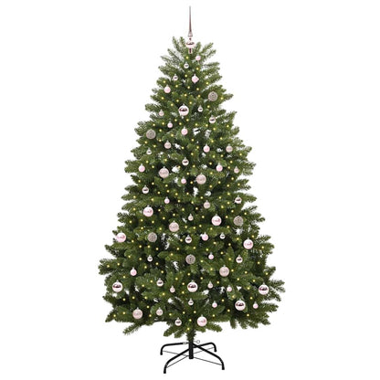Konstgjord julgran 210 cm 300 LED-lampor Varmvit PVC och stål