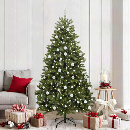 Konstgjord julgran 210 cm 300 LED-lampor Varmvit PVC och stål