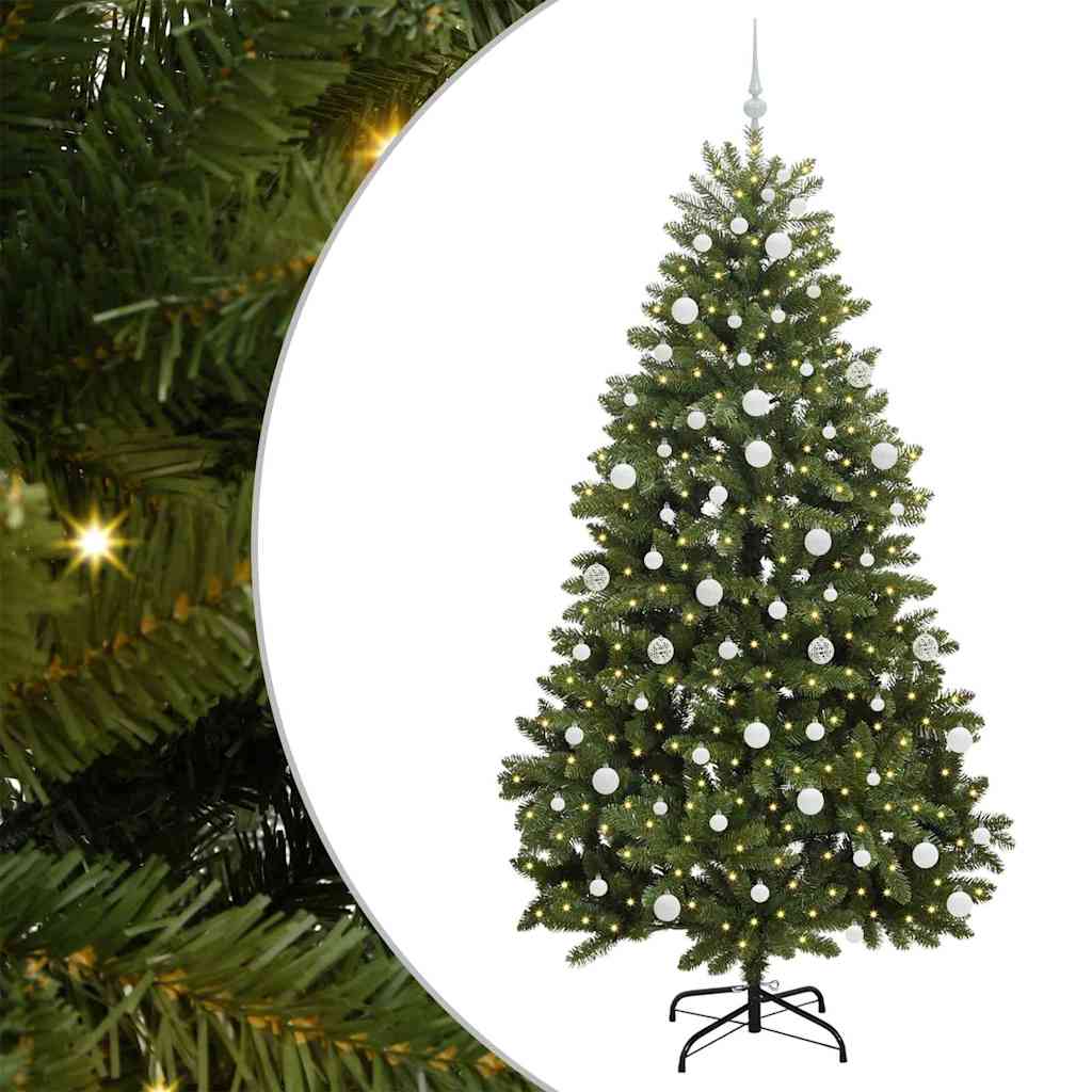 Konstgjord julgran 210 cm 300 LED-lampor Varmvit PVC och stål