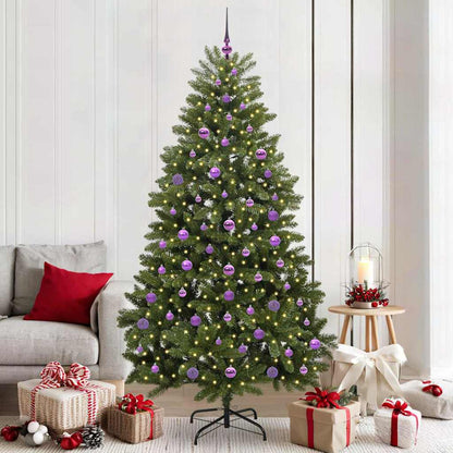 Konstgjord julgran 210 cm 300 LED-lampor Varmvit PVC och stål