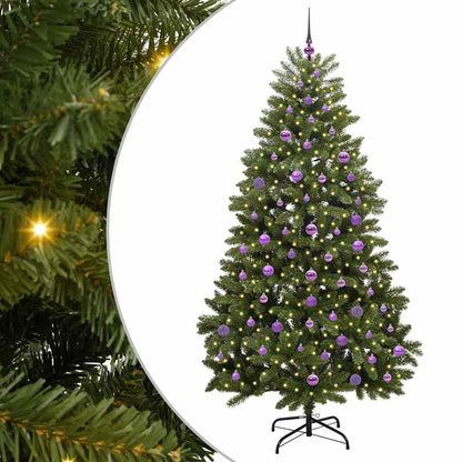 Konstgjord julgran 210 cm 300 LED-lampor Varmvit PVC och stål