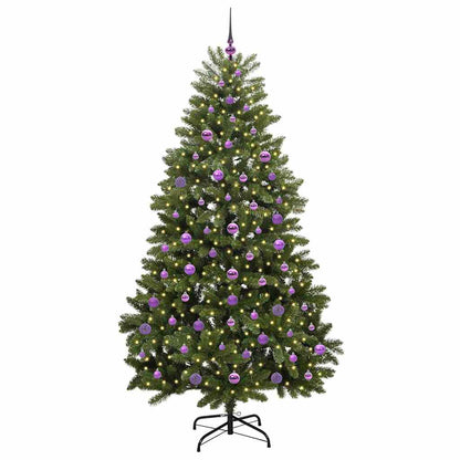 Konstgjord julgran 210 cm 300 LED-lampor Varmvit PVC och stål