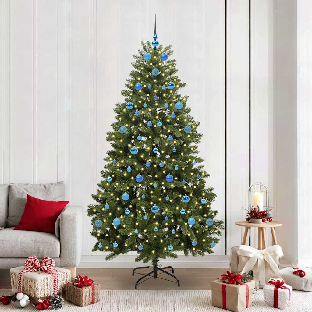 Konstgjord julgran 210 cm 300 LED-lampor Varmvit PVC och stål