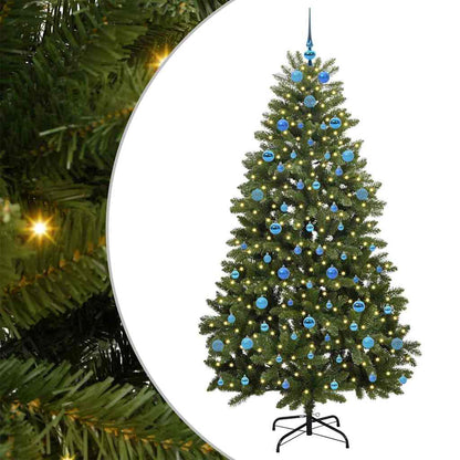 Konstgjord julgran 210 cm 300 LED-lampor Varmvit PVC och stål