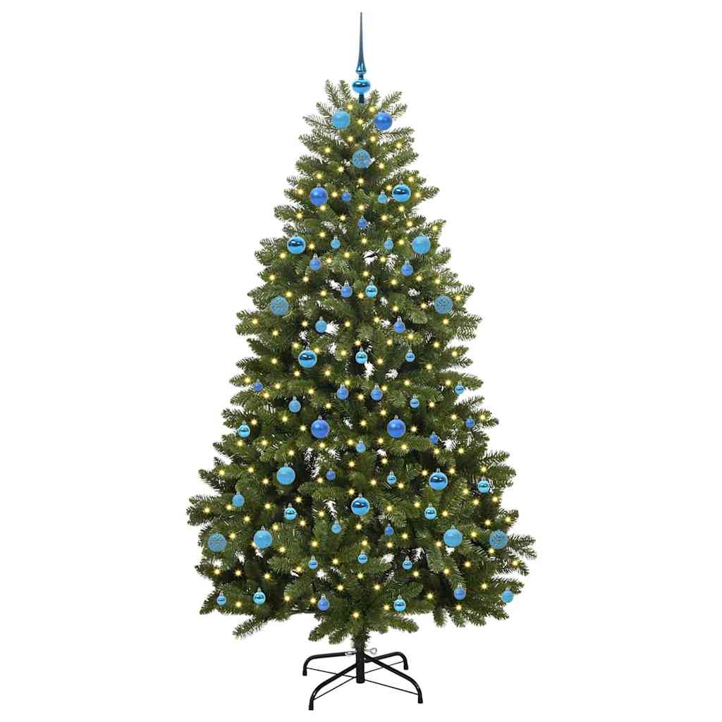 Konstgjord julgran 210 cm 300 LED-lampor Varmvit PVC och stål