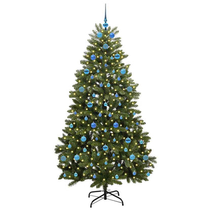 Konstgjord julgran 210 cm 300 LED-lampor Varmvit PVC och stål