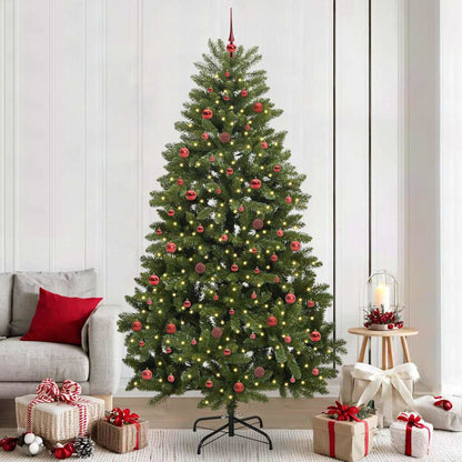 Konstgjord julgran 240 cm 300 LED-lampor Varmvit PVC och stål