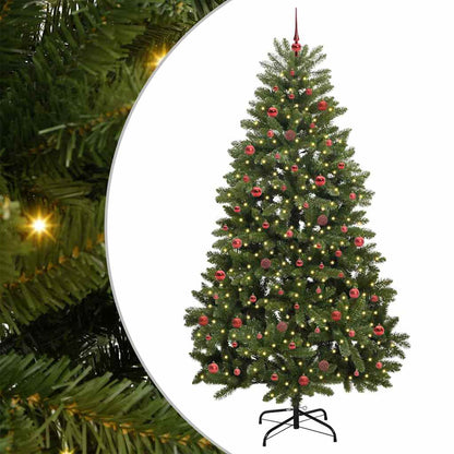 Konstgjord julgran 240 cm 300 LED-lampor Varmvit PVC och stål