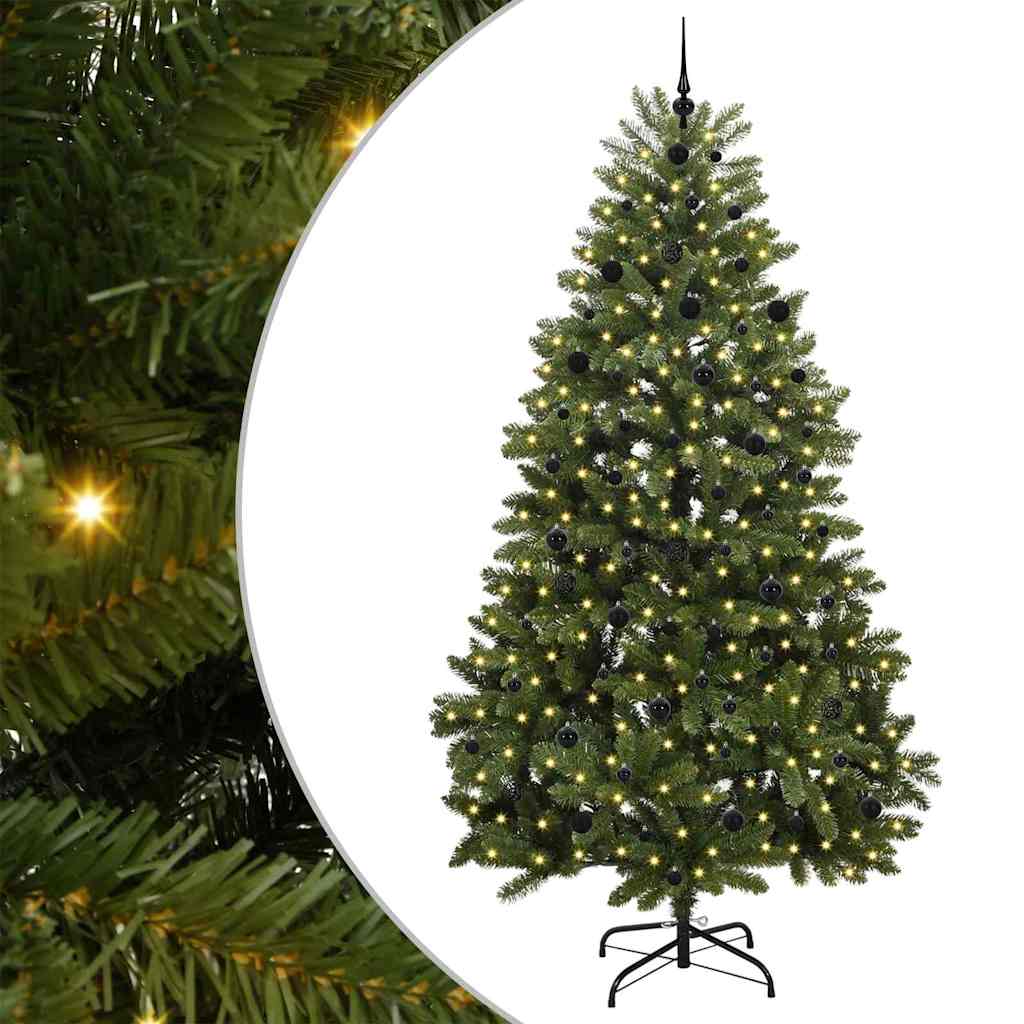 Konstgjord julgran 240 cm 300 LED-lampor Varmvit PVC och stål