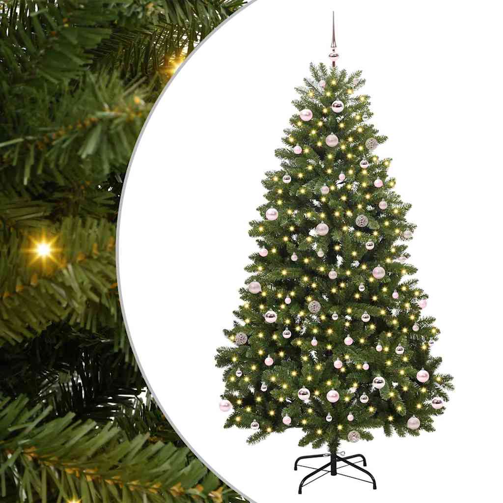 Konstgjord julgran 240 cm 300 LED-lampor Varmvit PVC och stål
