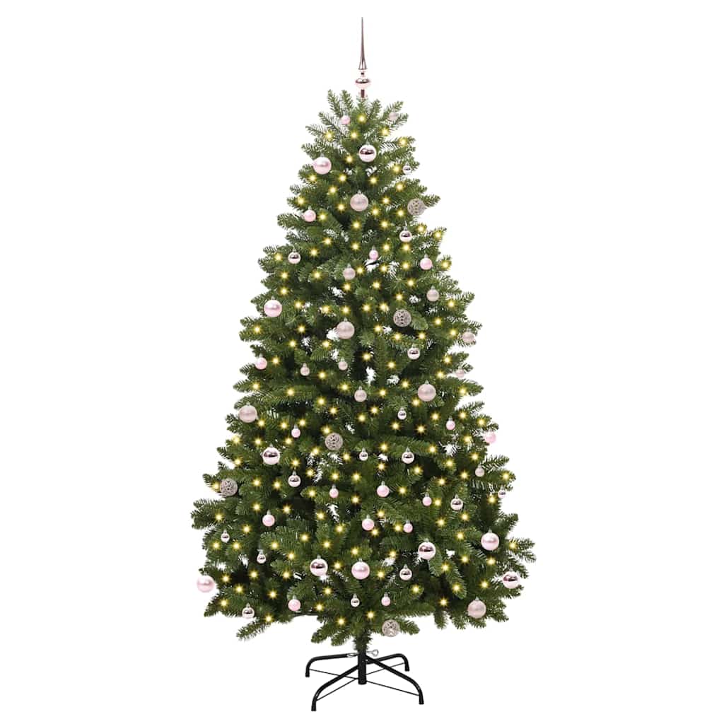 Konstgjord julgran 240 cm 300 LED-lampor Varmvit PVC och stål