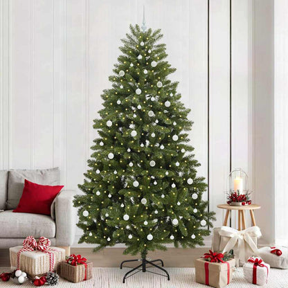 Konstgjord julgran 240 cm 300 LED-lampor Varmvit PVC och stål