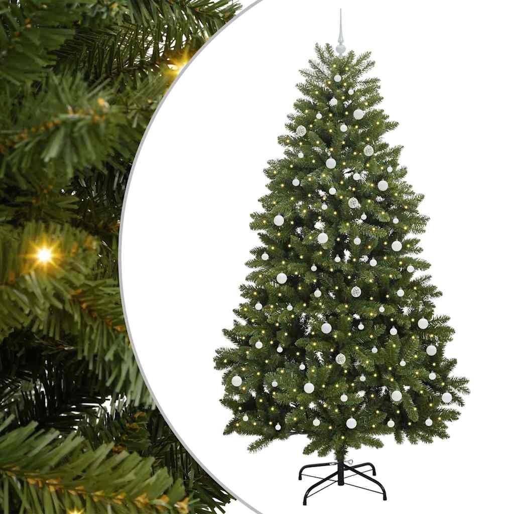 Konstgjord julgran 240 cm 300 LED-lampor Varmvit PVC och stål