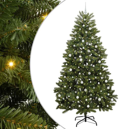 Konstgjord julgran 240 cm 300 LED-lampor Varmvit PVC och stål