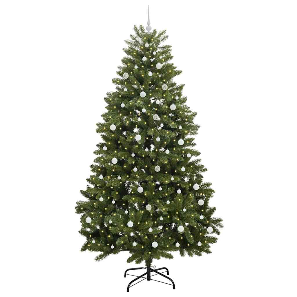 Konstgjord julgran 240 cm 300 LED-lampor Varmvit PVC och stål