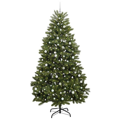 Konstgjord julgran 240 cm 300 LED-lampor Varmvit PVC och stål