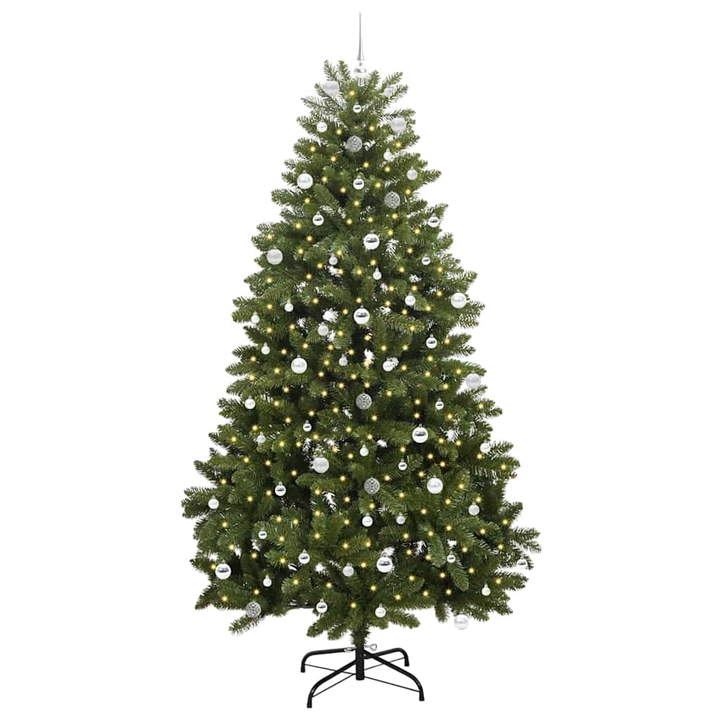 Konstgjord julgran 240 cm 300 LED-lampor Varmvit PVC och stål