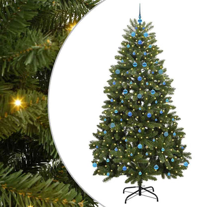 Konstgjord julgran 240 cm 300 LED-lampor Varmvit PVC och stål