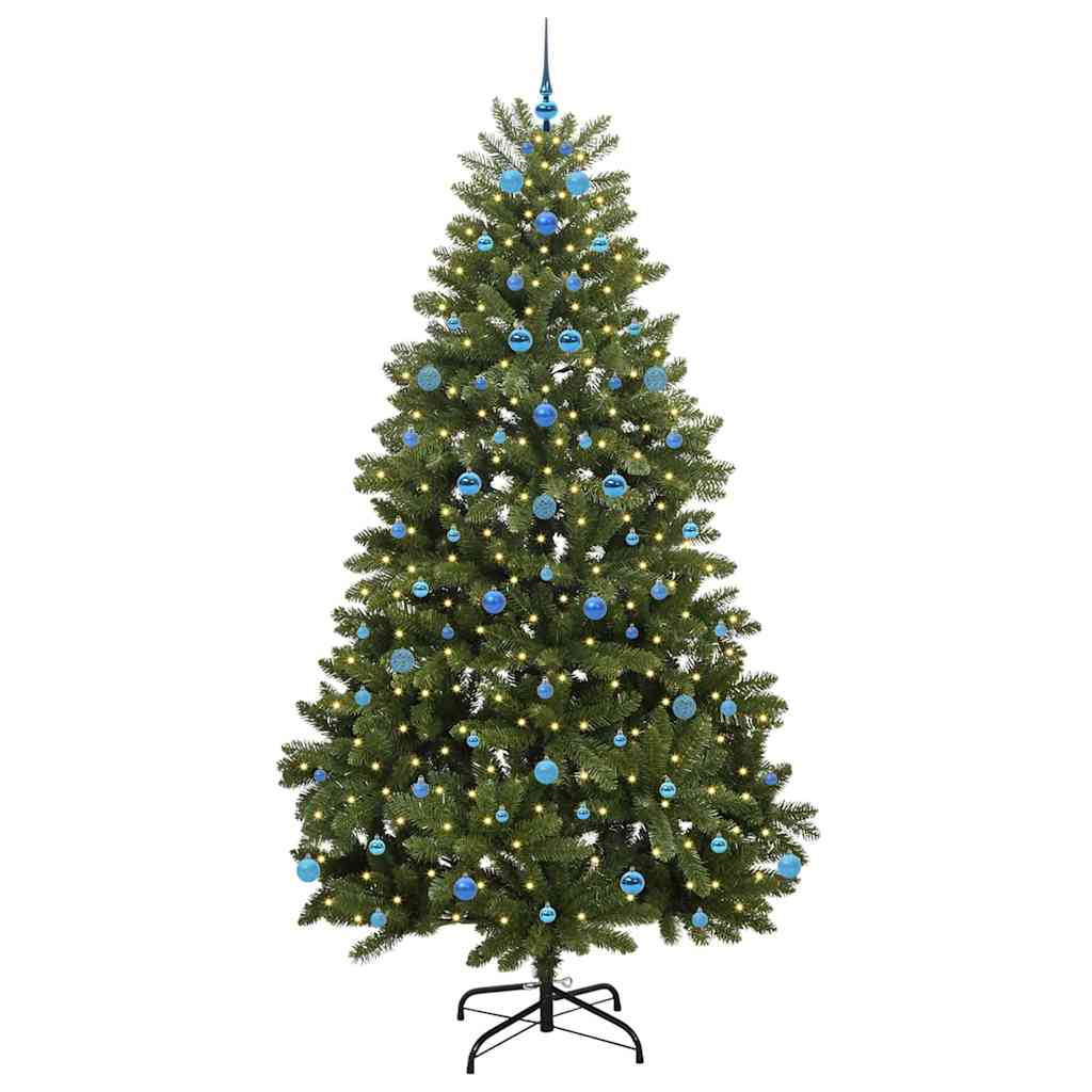 Konstgjord julgran 240 cm 300 LED-lampor Varmvit PVC och stål