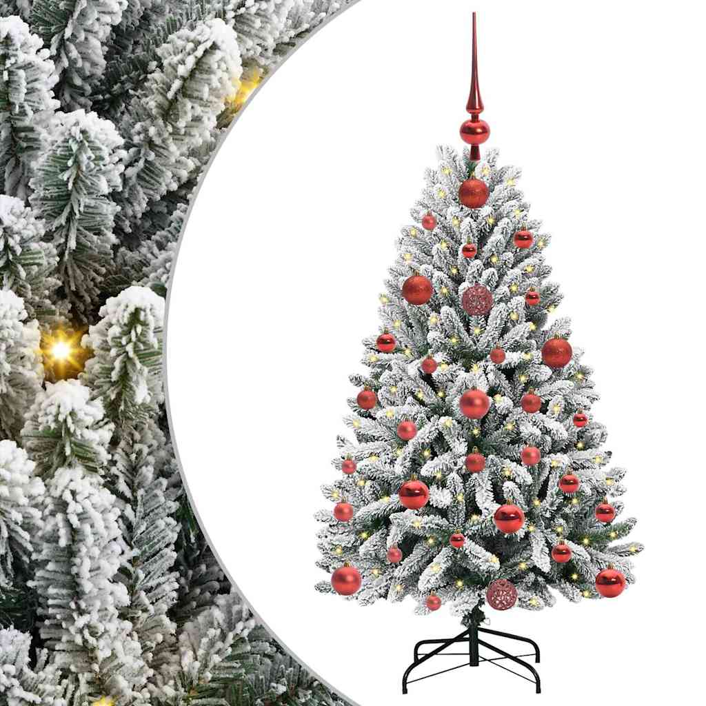 Konstgjord julgran 120 cm 150 LED-lampor Varmvit PVC och stål