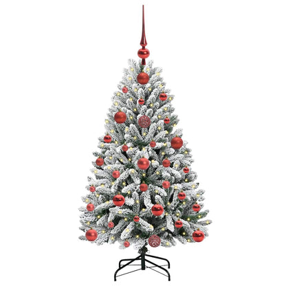 Konstgjord julgran 120 cm 150 LED-lampor Varmvit PVC och stål