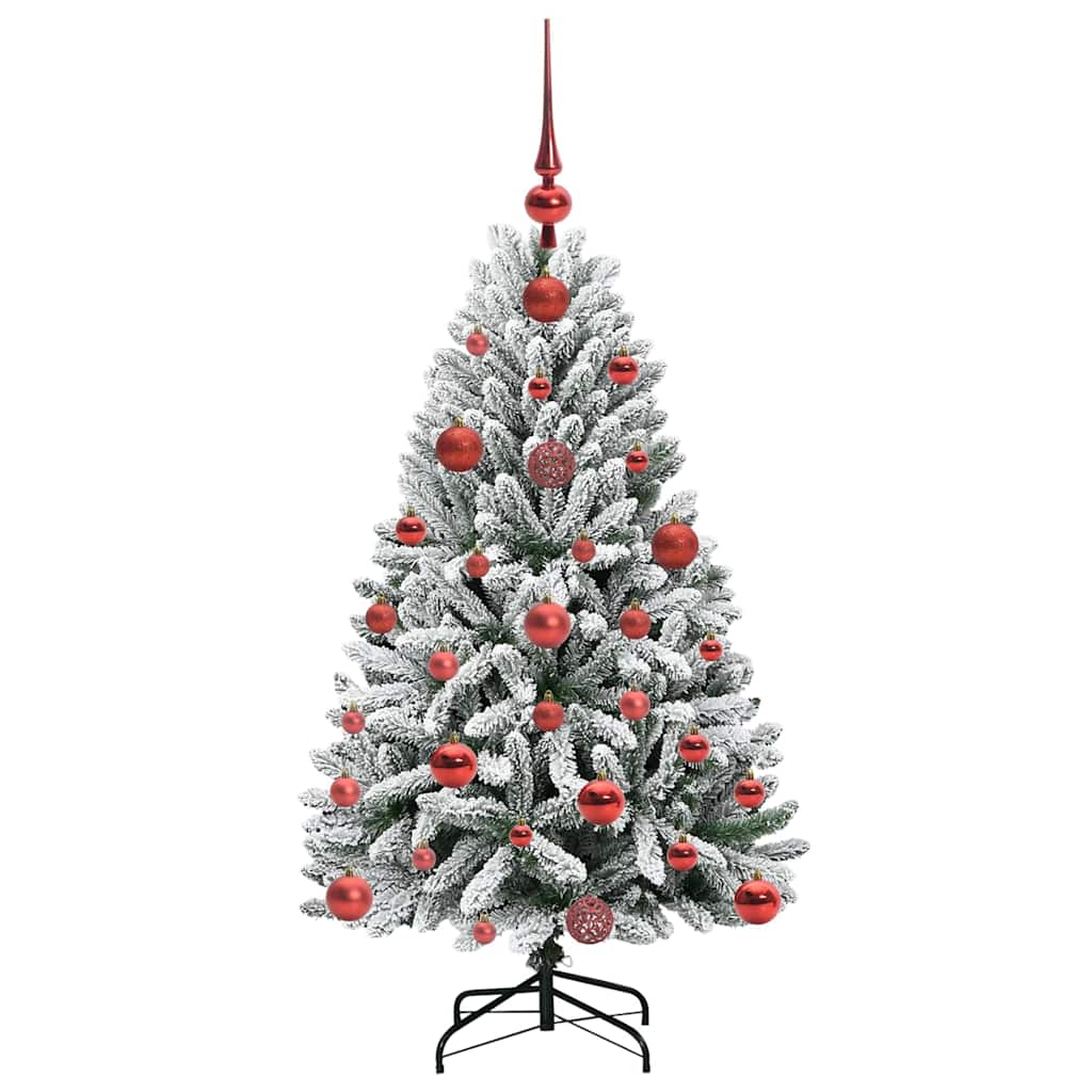 Konstgjord julgran 120 cm 150 LED-lampor Varmvit PVC och stål