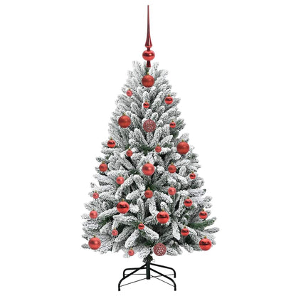 Konstgjord julgran 120 cm 150 LED-lampor Varmvit PVC och stål