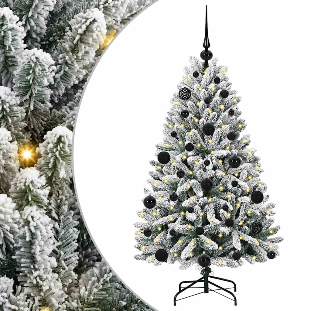 Konstgjord julgran 120 cm 150 LED-lampor Varmvit PVC och stål