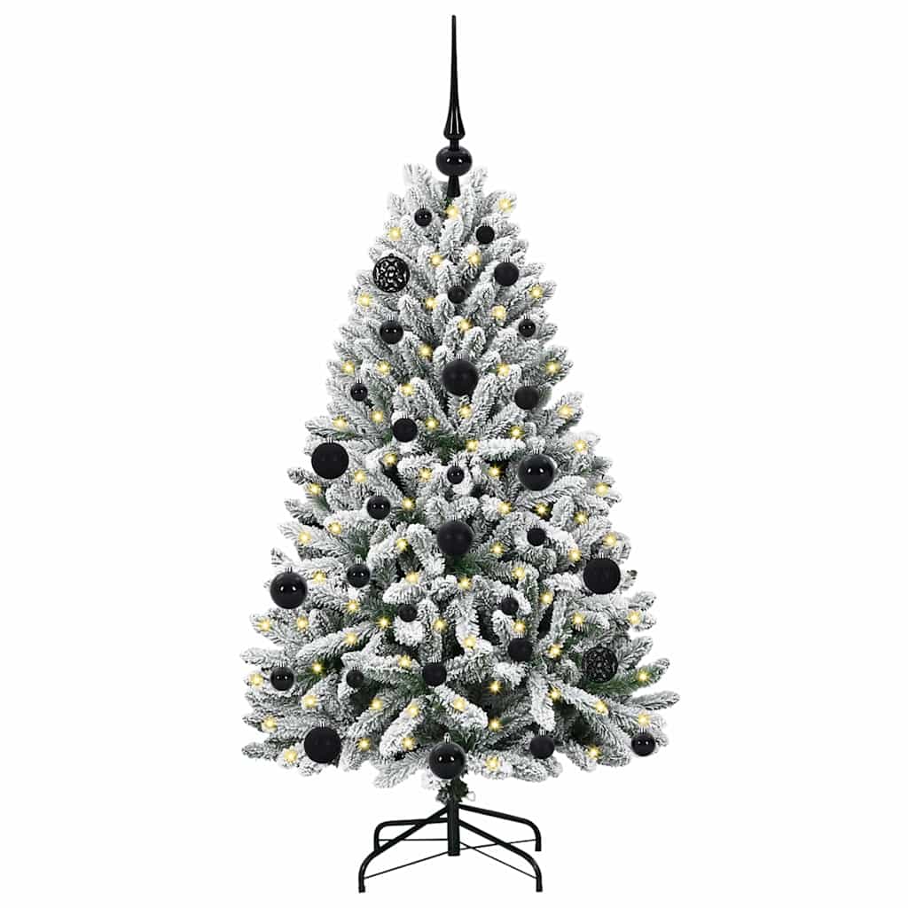 Konstgjord julgran 120 cm 150 LED-lampor Varmvit PVC och stål
