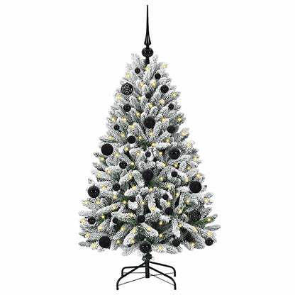 Konstgjord julgran 120 cm 150 LED-lampor Varmvit PVC och stål