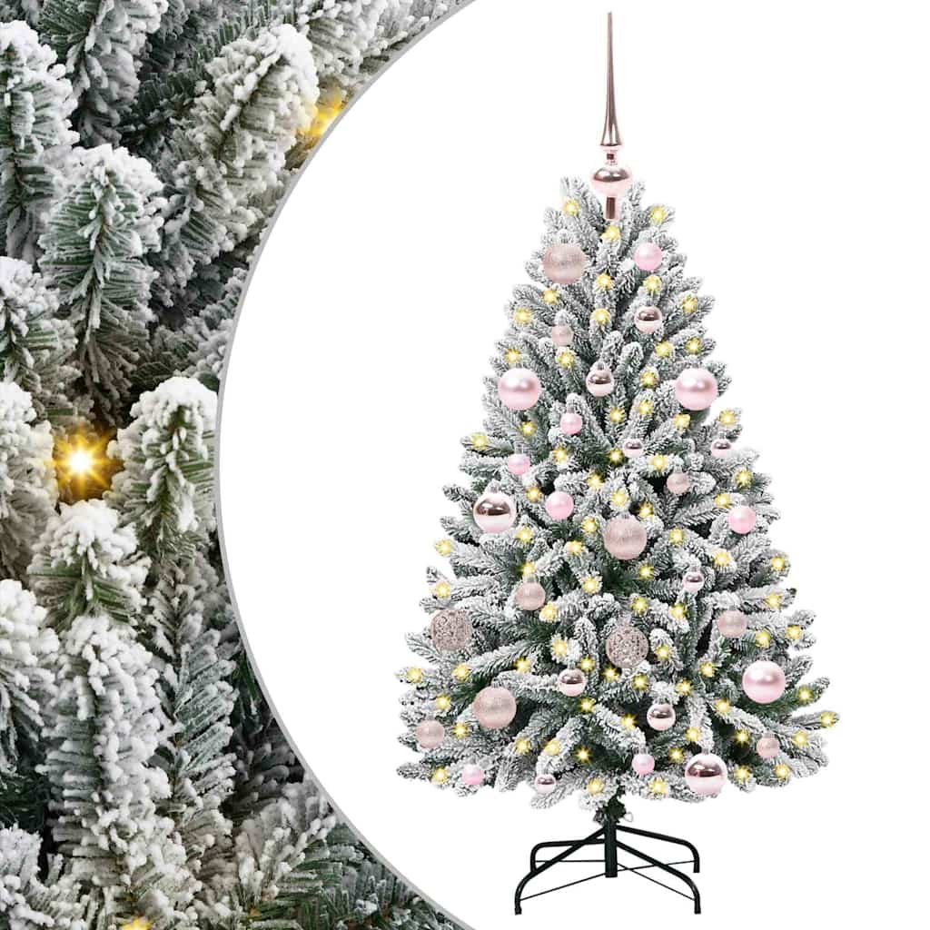 Konstgjord julgran 120 cm 150 LED-lampor Varmvit PVC och stål