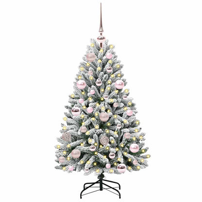 Konstgjord julgran 120 cm 150 LED-lampor Varmvit PVC och stål