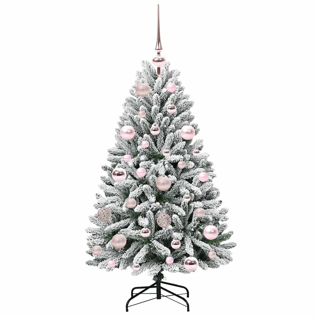 Konstgjord julgran 120 cm 150 LED-lampor Varmvit PVC och stål