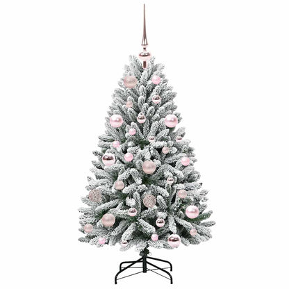 Konstgjord julgran 120 cm 150 LED-lampor Varmvit PVC och stål