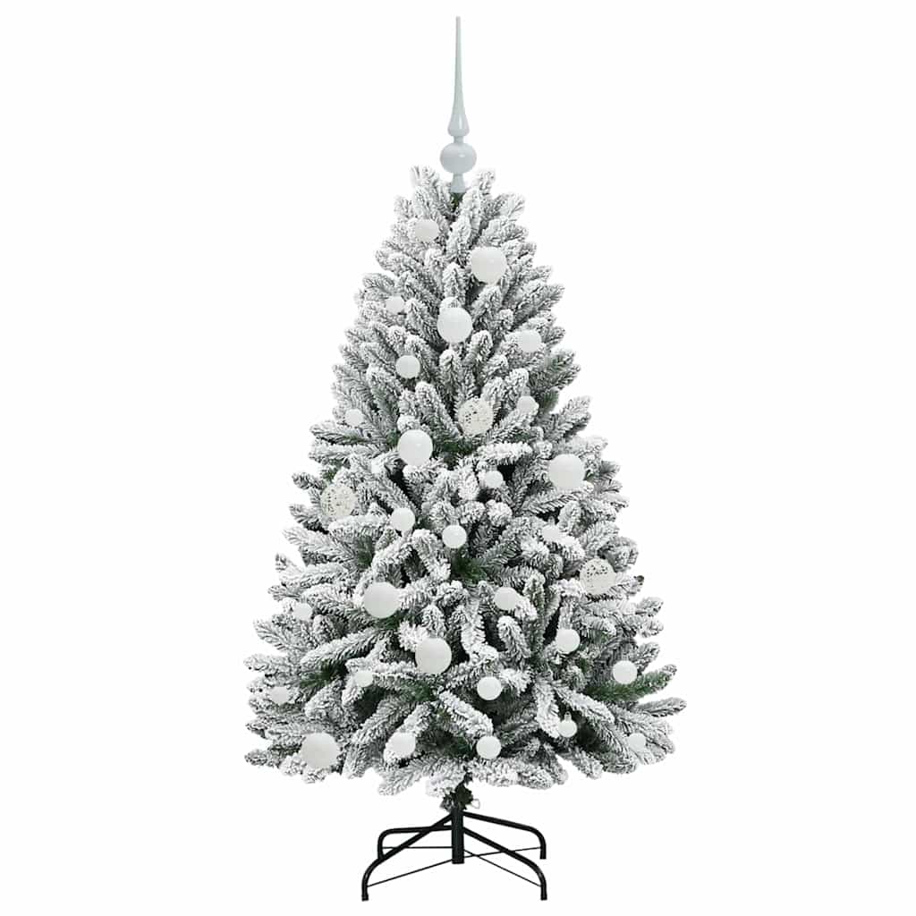 Konstgjord julgran 120 cm 150 LED-lampor Varmvit PVC och stål