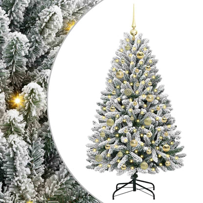 Konstgjord julgran 120 cm 150 LED-lampor Varmvit PVC och stål