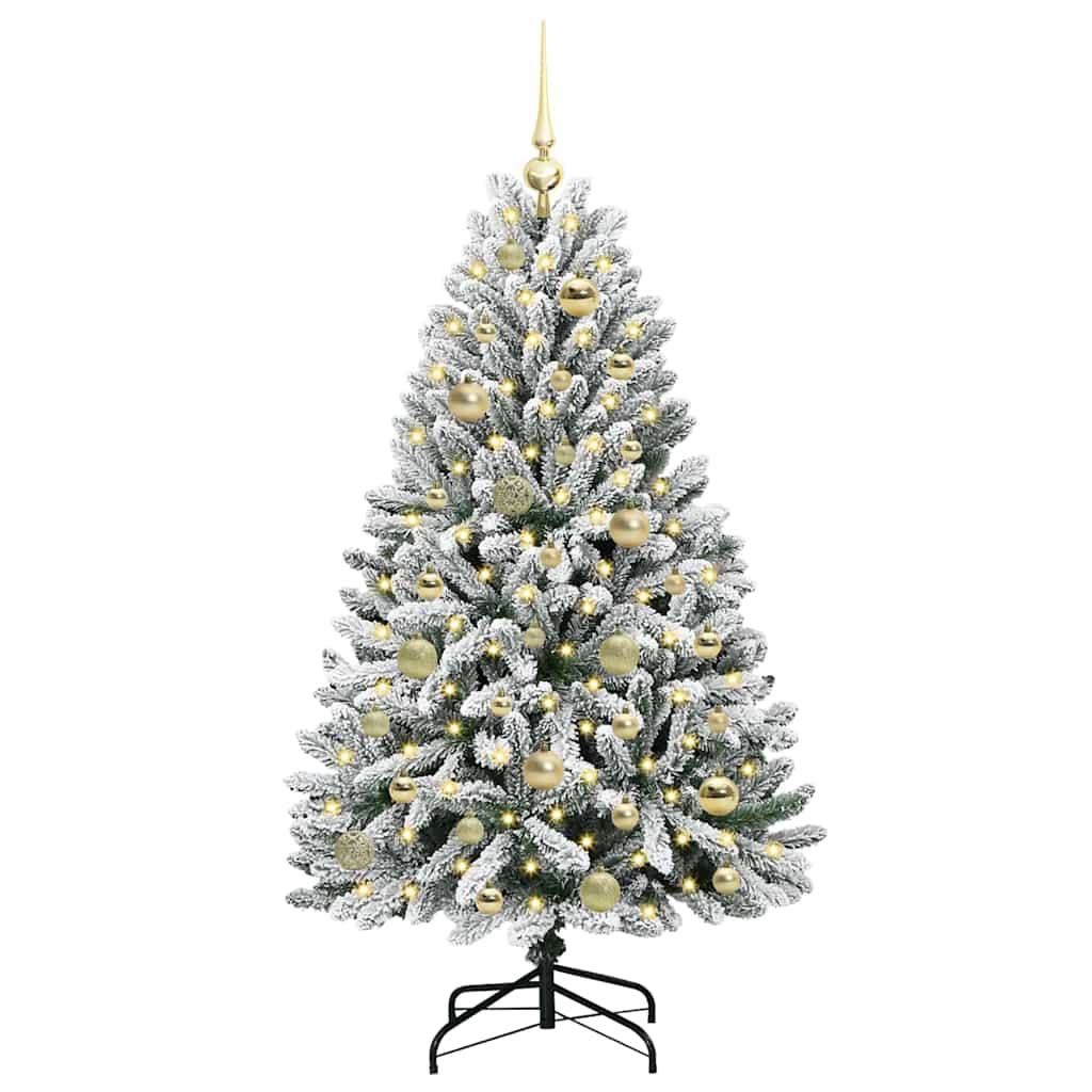Konstgjord julgran 120 cm 150 LED-lampor Varmvit PVC och stål