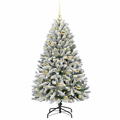 Konstgjord julgran 120 cm 150 LED-lampor Varmvit PVC och stål