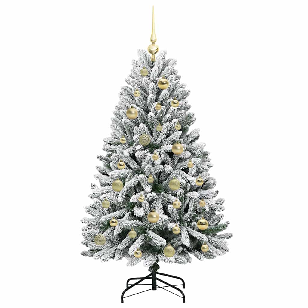 Konstgjord julgran 120 cm 150 LED-lampor Varmvit PVC och stål