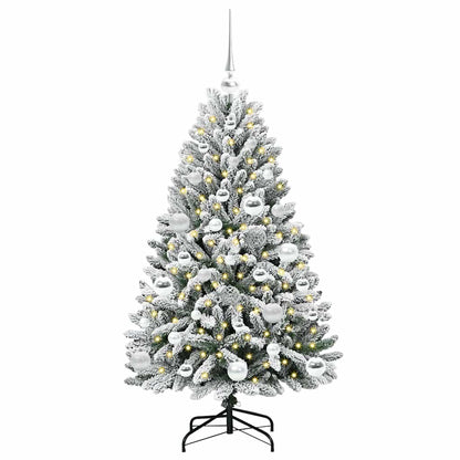 Konstgjord julgran 120 cm 150 LED-lampor Varmvit PVC och stål