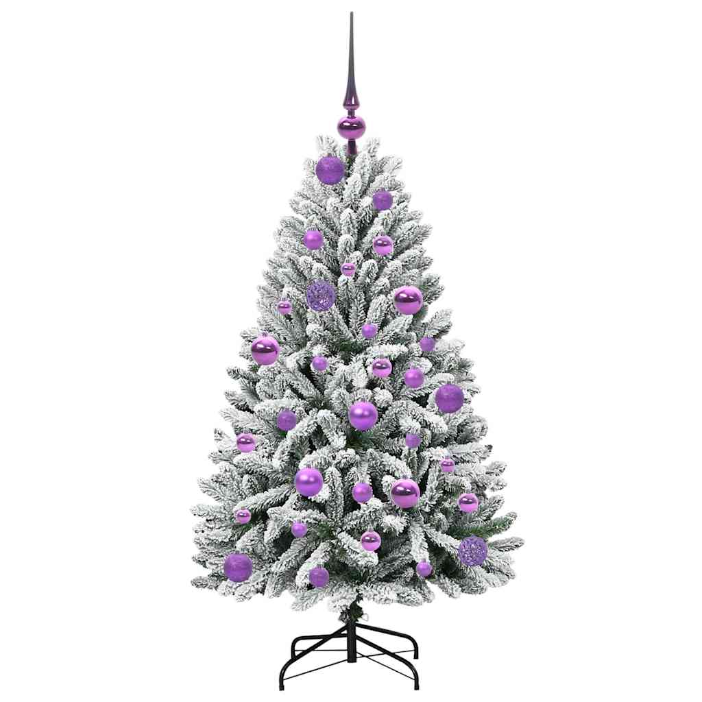 Konstgjord julgran 120 cm 150 LED-lampor Varmvit PVC och stål