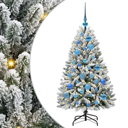 Konstgjord julgran 120 cm 150 LED-lampor Varmvit PVC och stål