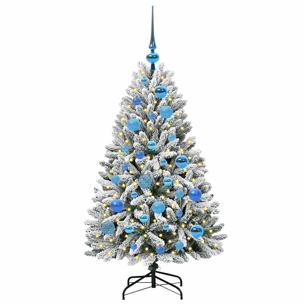 Konstgjord julgran 120 cm 150 LED-lampor Varmvit PVC och stål