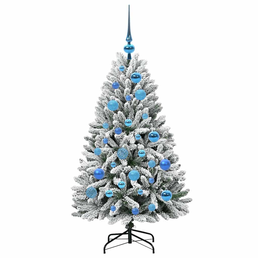 Konstgjord julgran 120 cm 150 LED-lampor Varmvit PVC och stål