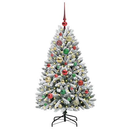 Konstgjord julgran 120 cm 150 LED-lampor Varmvit PVC och stål
