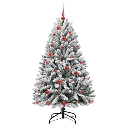 Konstgjord julgran 150 cm 150 LED-lampor Varmvit PVC och stål
