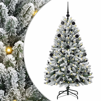 Konstgjord julgran 150 cm 150 LED-lampor Varmvit PVC och stål