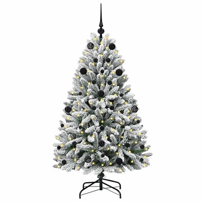 Konstgjord julgran 150 cm 150 LED-lampor Varmvit PVC och stål