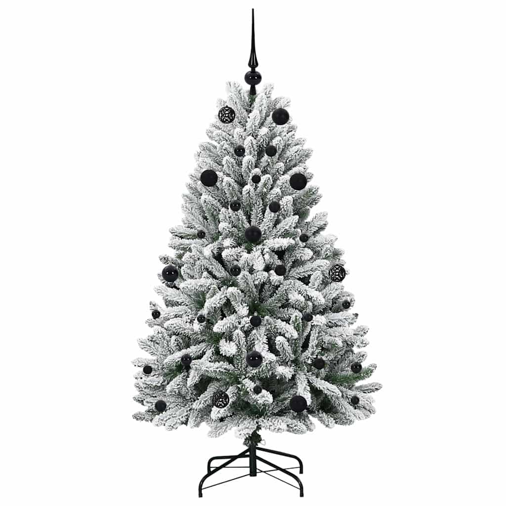 Konstgjord julgran 150 cm 150 LED-lampor Varmvit PVC och stål