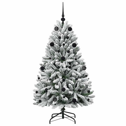 Konstgjord julgran 150 cm 150 LED-lampor Varmvit PVC och stål